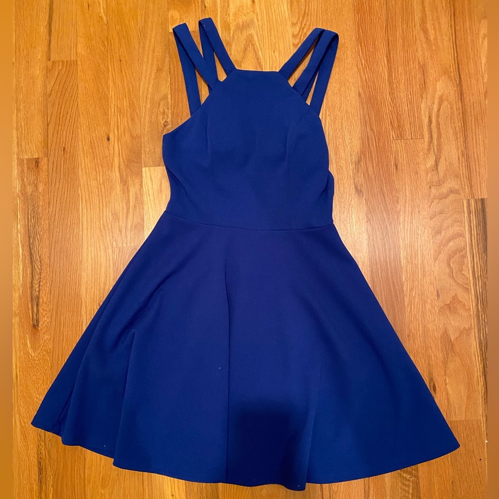Royal Blue Strappy Sleeveless A-Line Mini Dress